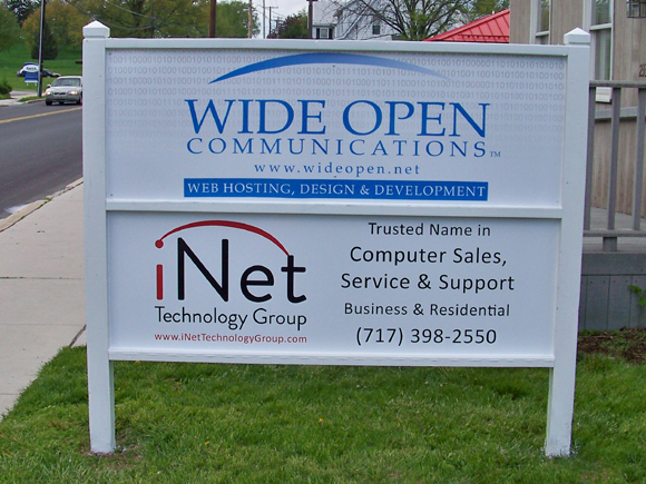 New Wide Open Communications Sign