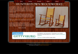 Screenshot of the Hunterstown Woodworks website.