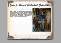 Screenshot for the website John J Hayes Historical Collectibles