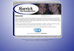 Screenshot of the website for Rarrick Orthodontics in Pennsylvania